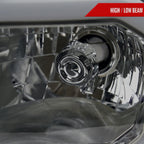 2012-2015 Toyota Tacoma LED Bar Factory Style Headlights with Amber Reflector (Chrome Housing/Light Smoked Lens)