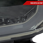 2012-2015 Toyota Tacoma LED Bar Factory Style Headlights with Amber Reflector (Chrome Housing/Light Smoked Lens)