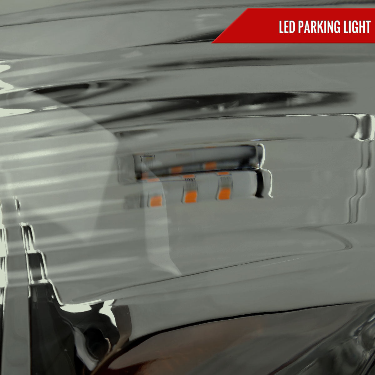 2012-2015 Toyota Tacoma LED Bar Factory Style Headlights with Amber Reflector (Chrome Housing/Light Smoked Lens)
