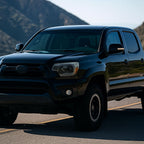 2012-2015 Toyota Tacoma LED Bar Factory Style Headlights with Amber Reflector (Chrome Housing/Light Smoked Lens)