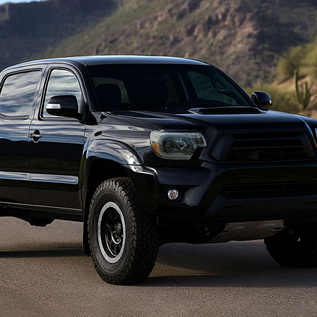 2012-2015 Toyota Tacoma LED Bar Factory Style Headlights with Amber Reflector (Chrome Housing/Light Smoked Lens)