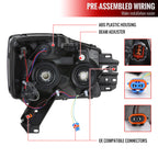 2004-2015 Nissan Titan / 2004-2007 Armada LED Bar Factory Headlights (Chrome Housing/Smoked Lens)