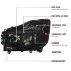 2004-2015 Nissan Titan / 2004-2007 Armada LED Bar Factory Headlights (Chrome Housing/Smoked Lens)