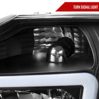 2004-2015 Nissan Titan / 2004-2007 Armada LED Bar Factory Headlights (Matte Black Housing/Clear Lens)
