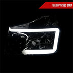 2004-2015 Nissan Titan / 2004-2007 Armada LED Bar Factory Headlights (Chrome Housing/Light Smoked Lens)