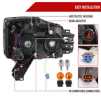 2004-2015 Nissan Titan / 2004-2007 Armada LED Bar Factory Headlights (Chrome Housing/Light Smoked Lens)