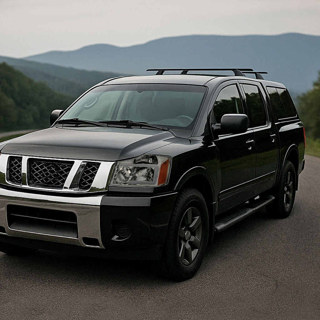 2004-2015 Nissan Titan / 2004-2007 Armada LED Bar Factory Headlights (Chrome Housing/Light Smoked Lens)