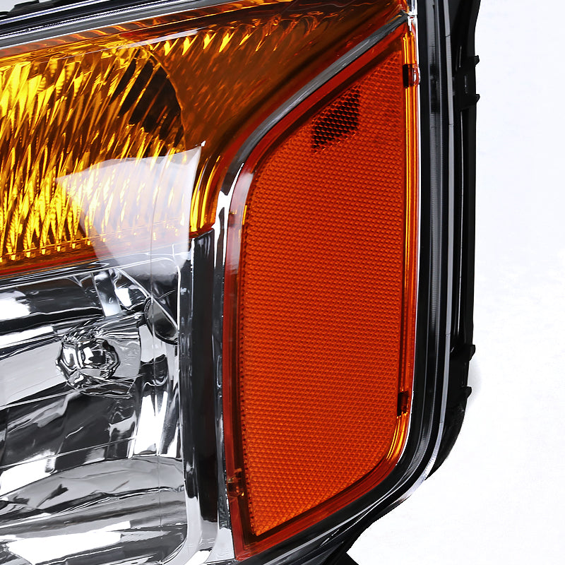 2004-2015 Nissan Titan/ 2004-2007 Armada Factory Style Headlights w/ Amber Reflectors (Chrome Housing/Clear Lens)