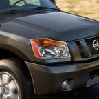 2004-2015 Nissan Titan/ 2004-2007 Armada Factory Style Headlights w/ Amber Reflectors (Chrome Housing/Clear Lens)