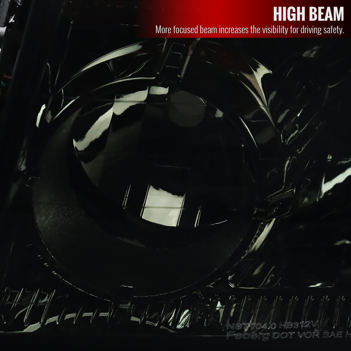 2004-2015 Nissan Titan/2004-2007 Armada Factory Style Headlights w/ Amber Reflectors (Chrome Housing/Smoked Lens)