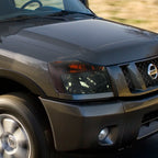 2004-2015 Nissan Titan/2004-2007 Armada Factory Style Headlights w/ Amber Reflectors (Chrome Housing/Smoked Lens)