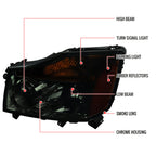 2004-2015 Nissan Titan/2004-2007 Armada Factory Style Headlights w/ Amber Reflectors (Chrome Housing/Smoked Lens)