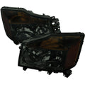 2004-2015 Nissan Titan/2004-2007 Armada Factory Style Headlights w/ Amber Reflectors (Chrome Housing/Smoked Lens)