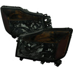 2004-2015 Nissan Titan/2004-2007 Armada Factory Style Headlights w/ Amber Reflectors (Chrome Housing/Smoked Lens)