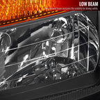 2004-2015 Nissan Titan/ 2004-2007 Armada Factory Style Headlights w/ Amber Reflectors (Matte Black Housing/Clear Lens)