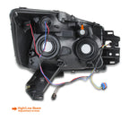 2004-2015 Nissan Titan/ 2004-2007 Armada Factory Style Headlights w/ Amber Reflectors (Matte Black Housing/Clear Lens)