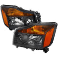 2004-2015 Nissan Titan/ 2004-2007 Armada Factory Style Headlights w/ Amber Reflectors (Matte Black Housing/Clear Lens)