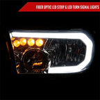 2007-2013 Toyota Tundra/2008-2017 Sequoia Headlights LED Tube Factory Style Headlights with LED Turn Signal (Chrome Housing/Smoked Lens)