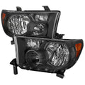 2007-2013 Toyota Tundra/ 2008-2017 Toyota Sequoia Factory Style Headlights w/ Amber Reflectors (Matte Black Housing/Clear Lens)
