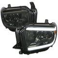 2014-2021 Toyota Tundra LED Bar Factory Style Headlights (Chrome Housing/Smoked Lens)