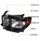 2014-2021 Toyota Tundra Factory Style Crystal Headlights w/ Amber Reflectors (Matte Black Housing/Clear Lens)