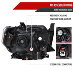 2014-2021 Toyota Tundra Factory Style Headlights w/ LED Light Strip (Matte Black Housing/Clear Lens)