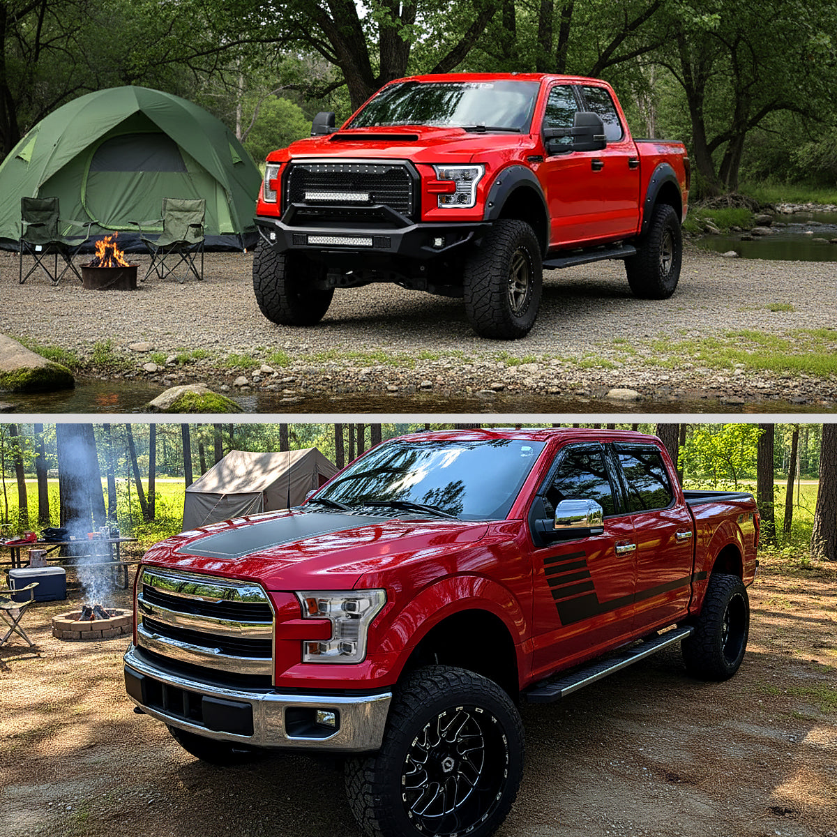 2015-2017 Ford F-150 LED Projector Headlights w/ Switchback LED Sequential Turn Signals DRL Parking Light Strip (Chrome Housing / Clear Lens)