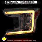 2018-2020 Ford F-150 Full LED Projector Headlights w/ Switchback LED Sequential Turn Signals DRL (Chrome Housing / Clear Lens)