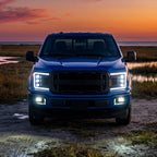 2018-2020 Ford F-150 Full LED Projector Headlights w/ Switchback LED Sequential Turn Signals DRL (Black Housing / Clear Lens)