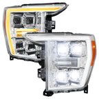 2021-2023 Ford F-150 Full LED Projector Headlights w/ Switchback LED Sequential Turn Signals DRL Parking Light Strip (Chrome Housing / Clear Lens)  - Fits Models w/ Factory Halogen Headlights
