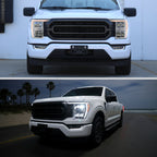 2021-2023 Ford F-150 Full LED Projector Headlights w/ Switchback LED Sequential Turn Signals DRL Parking Light Strip (Chrome Housing / Clear Lens)  - Fits Models w/ Factory LED Headlights
