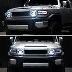 2007-2014 Toyota FJ Cruiser Full LED Projector Headlights with Sequential LED Turn Signal (Matte Black Housing/Clear Lens)