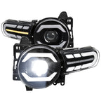 2007-2014 Toyota FJ Cruiser Full LED Projector Headlights with Sequential LED Turn Signal (Matte Black Housing/Clear Lens)