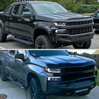 2019-2021 Chevrolet Silverado 1500 Full LED Projector Headlights with Sequential LED Turn Signal (Matte Black Housing/Clear Lens)