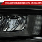 2019-2021 Chevrolet Silverado 1500 Full LED Projector Headlights with Sequential LED Turn Signal (Matte Black Housing/Smoked Lens)