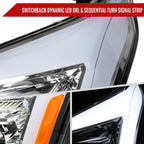 2010-2016 Cadillac SRX Full Switchback Sequential LED DRL Projector Headlights (Chrome Housing/Clear Lens)