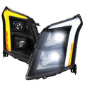 2010-2016 Cadillac SRX Full Switchback Sequential LED DRL Projector Headlights (Matte Black Housing/Clear Lens)