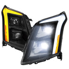2010-2016 Cadillac SRX Full Switchback Sequential LED DRL Projector Headlights (Matte Black Housing/Clear Lens)