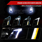 2010-2016 Cadillac SRX LED Projector Headlights w/ Switchback Sequential Turn Signal Bar (Matte Black Housing/Smoked Lens)