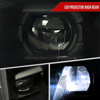 2010-2016 Cadillac SRX LED Projector Headlights w/ Switchback Sequential Turn Signal Bar (Matte Black Housing/Smoked Lens)