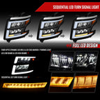 2015-2020 Chevrolet Tahoe Suburban Full LED DRL Sequential Headlights (Matte Black Housing / Clear Lens)