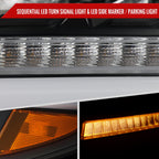 2015-2020 Chevrolet Tahoe Suburban Full LED DRL Sequential Headlights (Matte Black Housing / Clear Lens)