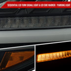 2015-2020 Chevrolet Tahoe Suburban Full LED DRL Sequential Headlights (Matte Black Housing / Smoked Lens)