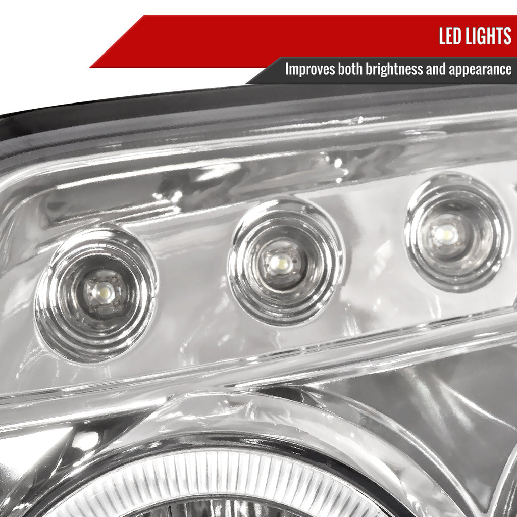 2003-2005 Toyota 4Runner Dual Halo Projector Headlights (Chrome Housing/Clear Lens)