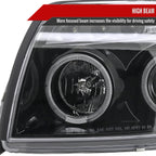 2003-2005 Toyota 4Runner Dual Halo Projector Headlights (Jet Black Housing/Clear Lens)