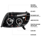 2003-2005 Toyota 4Runner Dual Halo Projector Headlights (Jet Black Housing/Clear Lens)