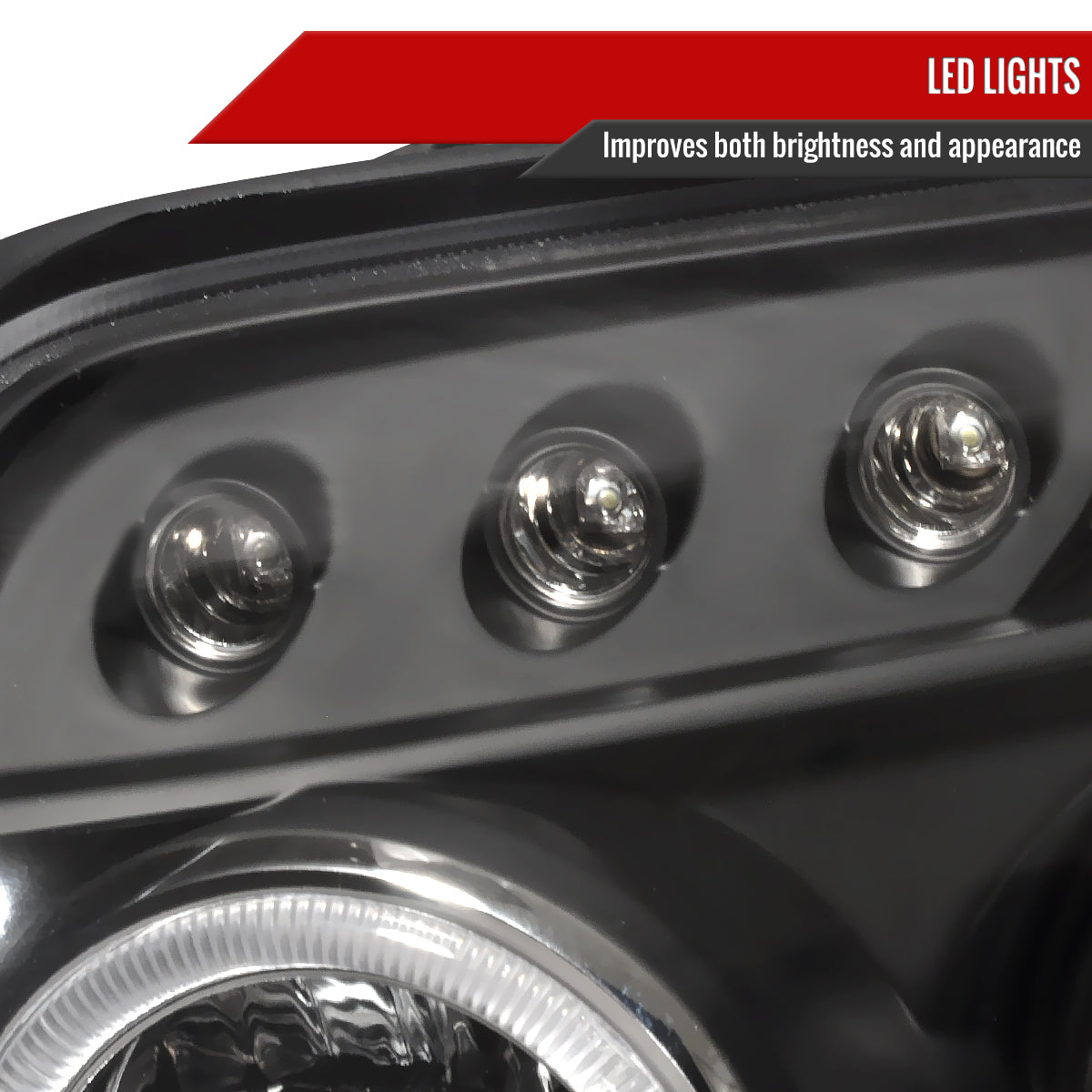 2003-2005 Toyota 4Runner Dual Halo Projector Headlights (Matte Black Housing/Clear Lens)