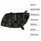 2006-2009 Toyota 4Runner SR5 Limited Projector Style Headlights (Chrome Housing/Smoked Lens)