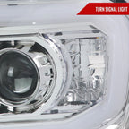 2007-2013 Chevrolet Avalanche/ 2007-2014 Tahoe Suburban LED C-Bar Projector Headlights (Chrome Housing/Clear Lens)