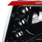 2007-2013 Chevrolet Avalanche/ 2007-2014 Tahoe Suburban Dual Halo Projector Headlights (Jet Black Housing/Clear Lens)